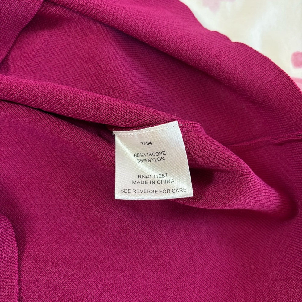 Alexia Admor Fuchsia Pink Polo Top with Pearl Trim - Picture 7 of 7